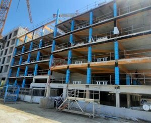 Pour le chantier du parking Woodstone à Bordeaux, la mixité bois / béton est une réalité
