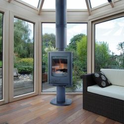 Conduit triple paroi avec arrivée d'air pour appareils à bois